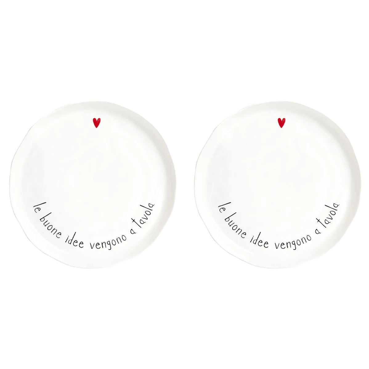 Set 2 Piatti piani Le buone idee vengono a tavola