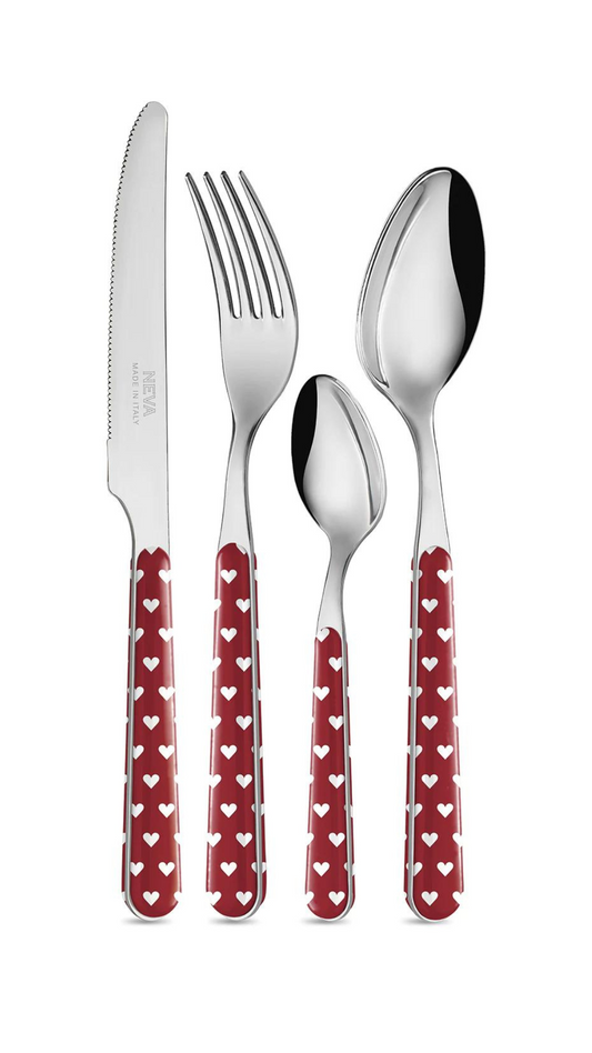 Posate Cuoricini rosso amaranto