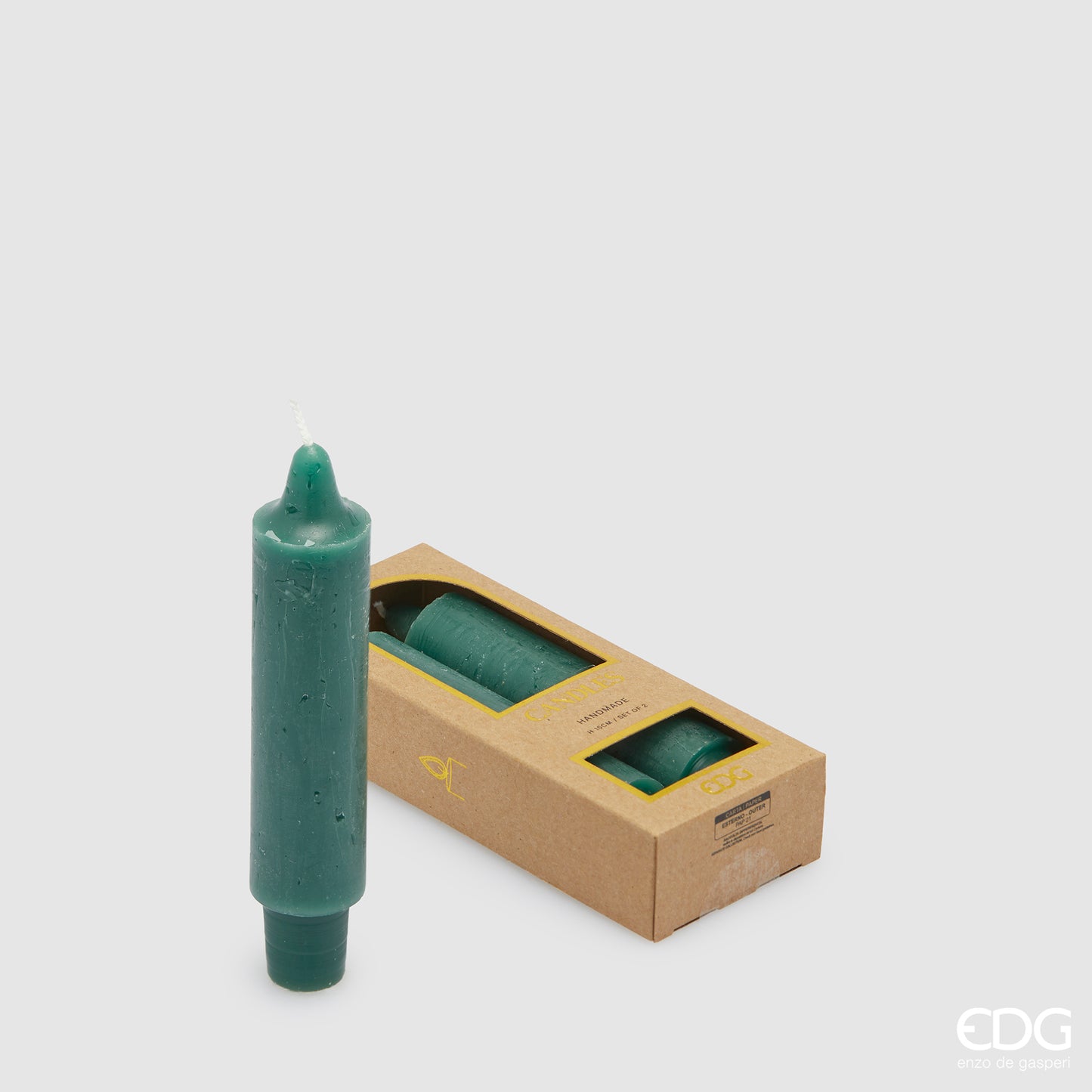 Candela stelo Solid verde scuro 2 pz.