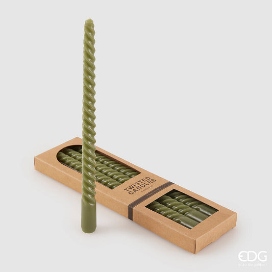 Candela stelo Twist verde 4 pz.