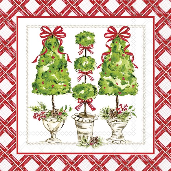 Tovaglioli in carta "Holly Topiary" red