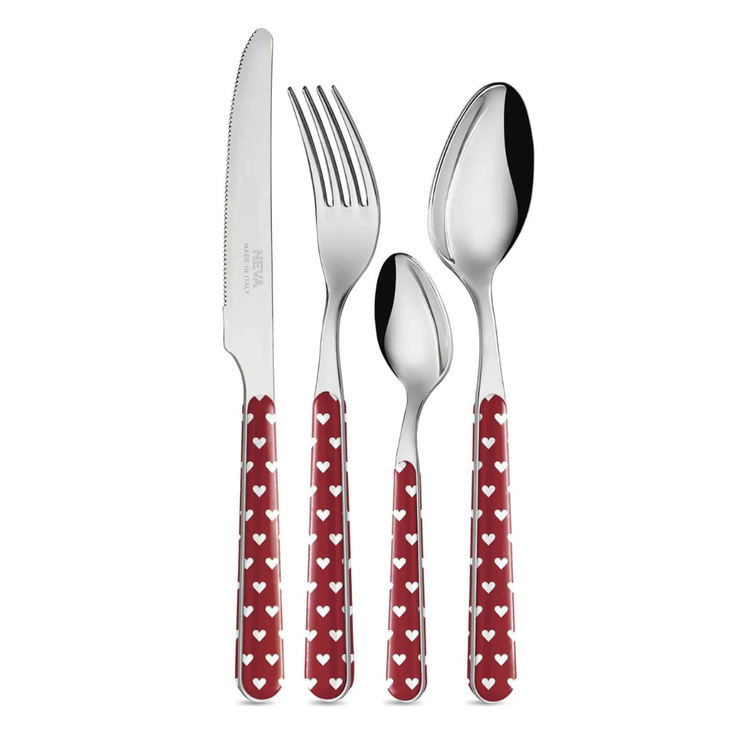 Posate Cuoricini rosso amaranto
