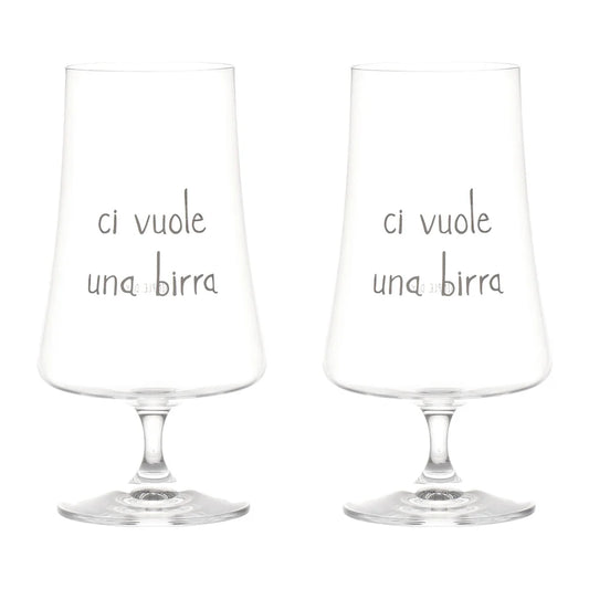 Set 2 calici Ci vuole una birra