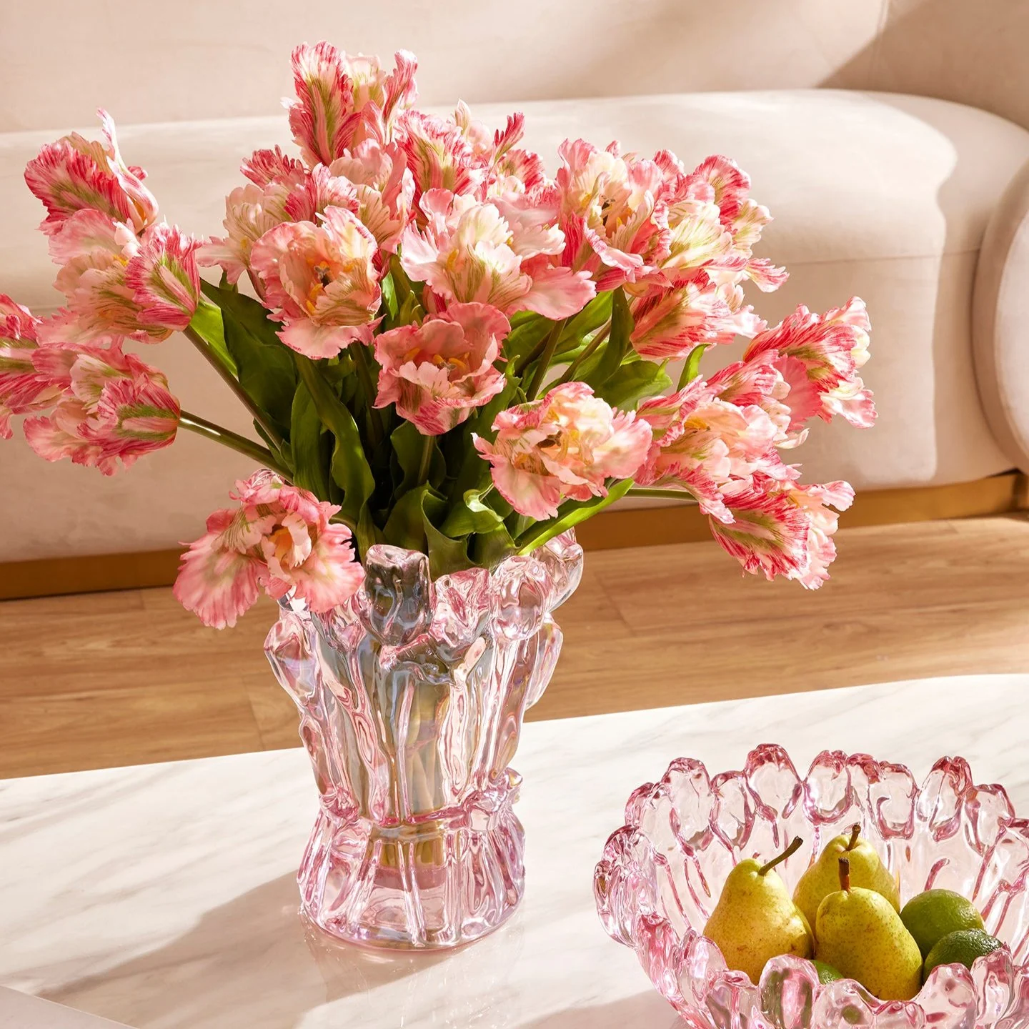 Bouquet 3 tulipani Parrot Rosa