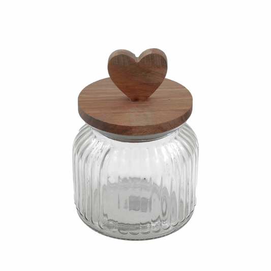 Barattolo cuore legno