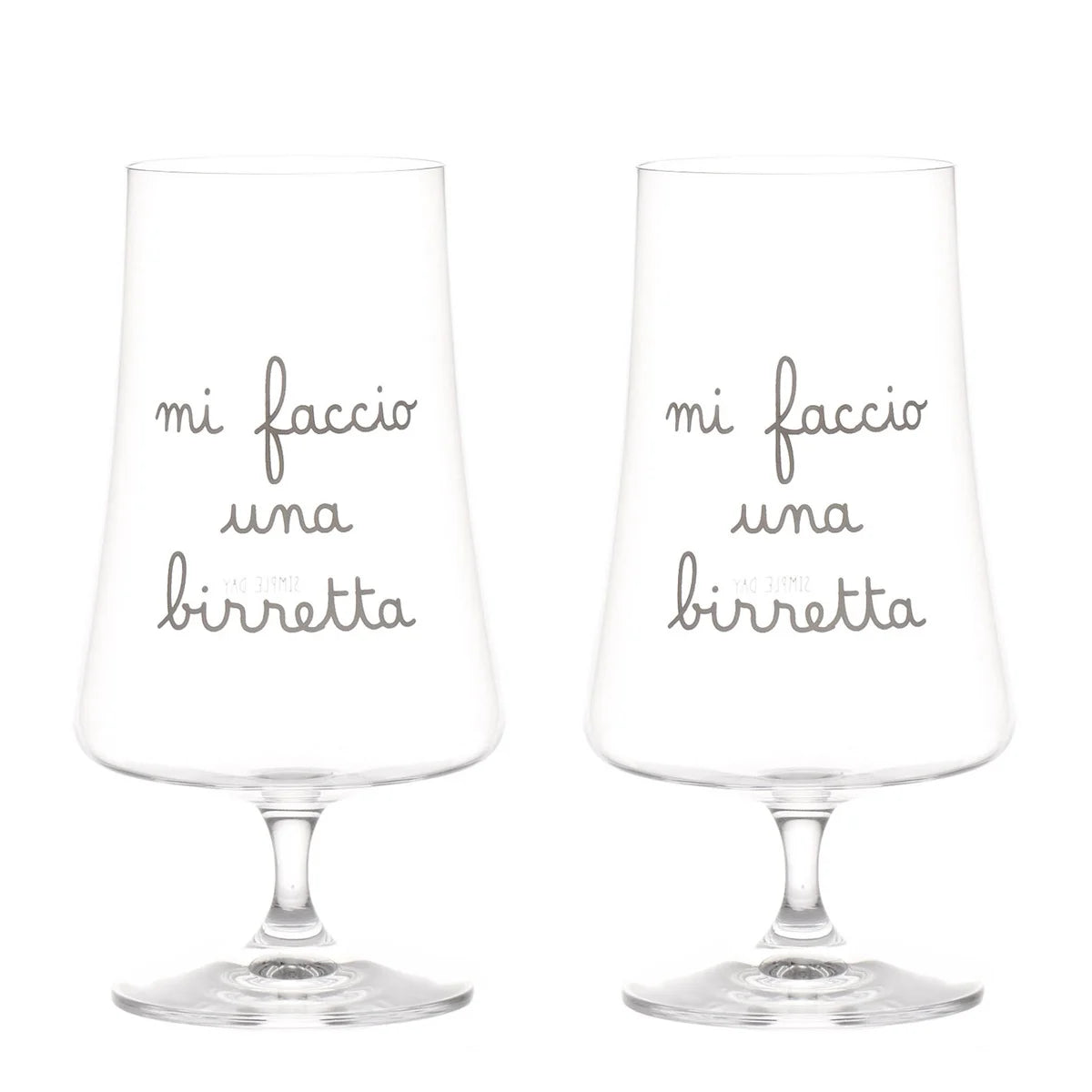 Set 2 calici Mi faccio una birretta