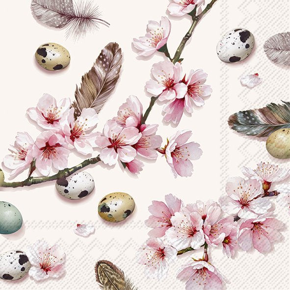 Tovaglioli in carta "Beautiful Sakura" cream