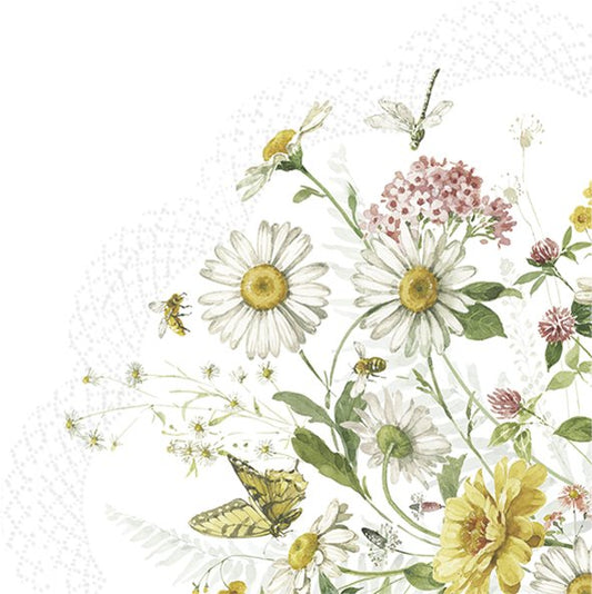 Tovaglioli/sottopiatto rondo' in carta "Wildflower and Butterfly”