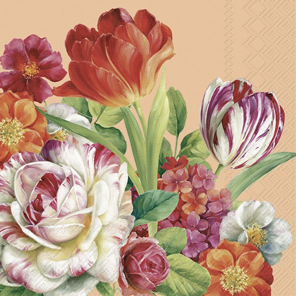 Tovaglioli in carta "Blooming in spring" albicocca