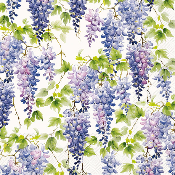 Tovaglioli in carta "Purple Wisteria" cream