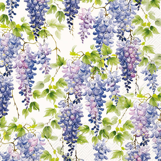Tovaglioli in carta "Purple Wisteria" cream