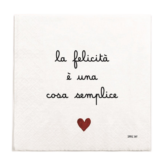 Tovaglioli in carta La felicità è una cosa semplice
