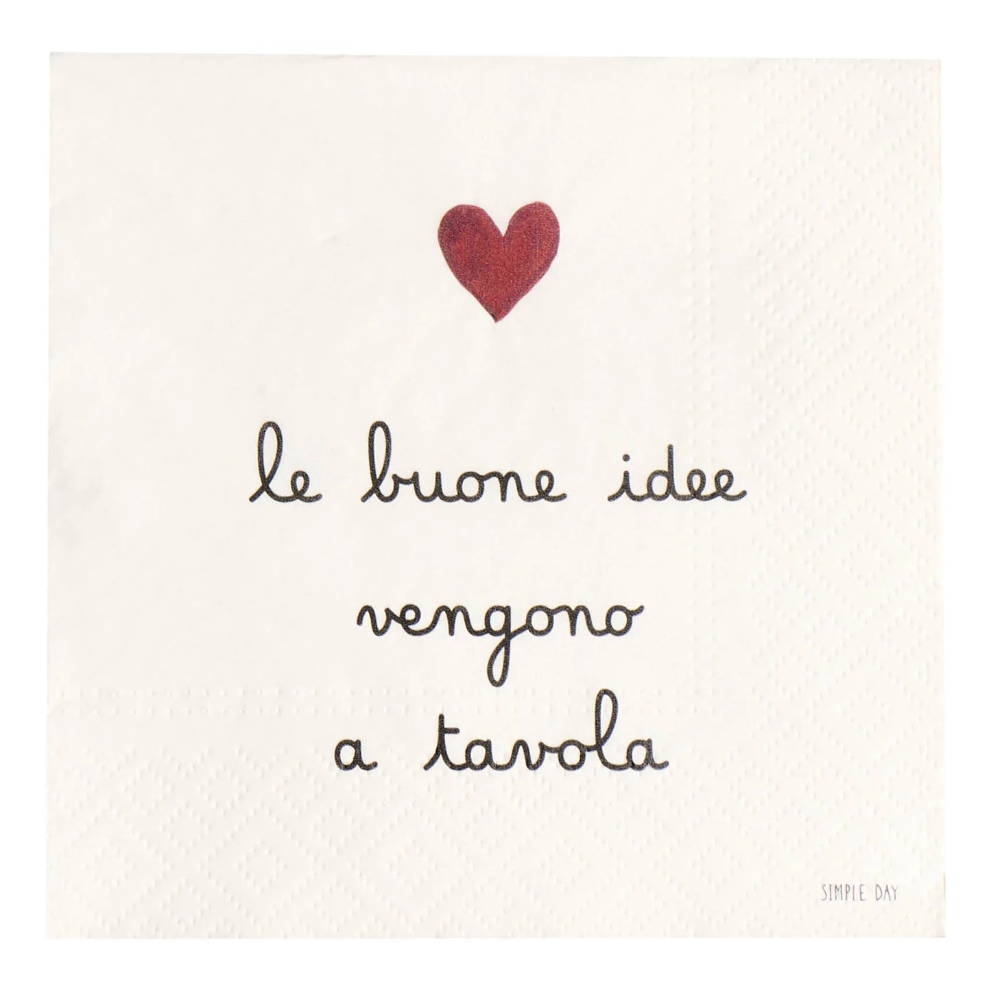 Tovaglioli in carta Le buone idee vengono a tavola