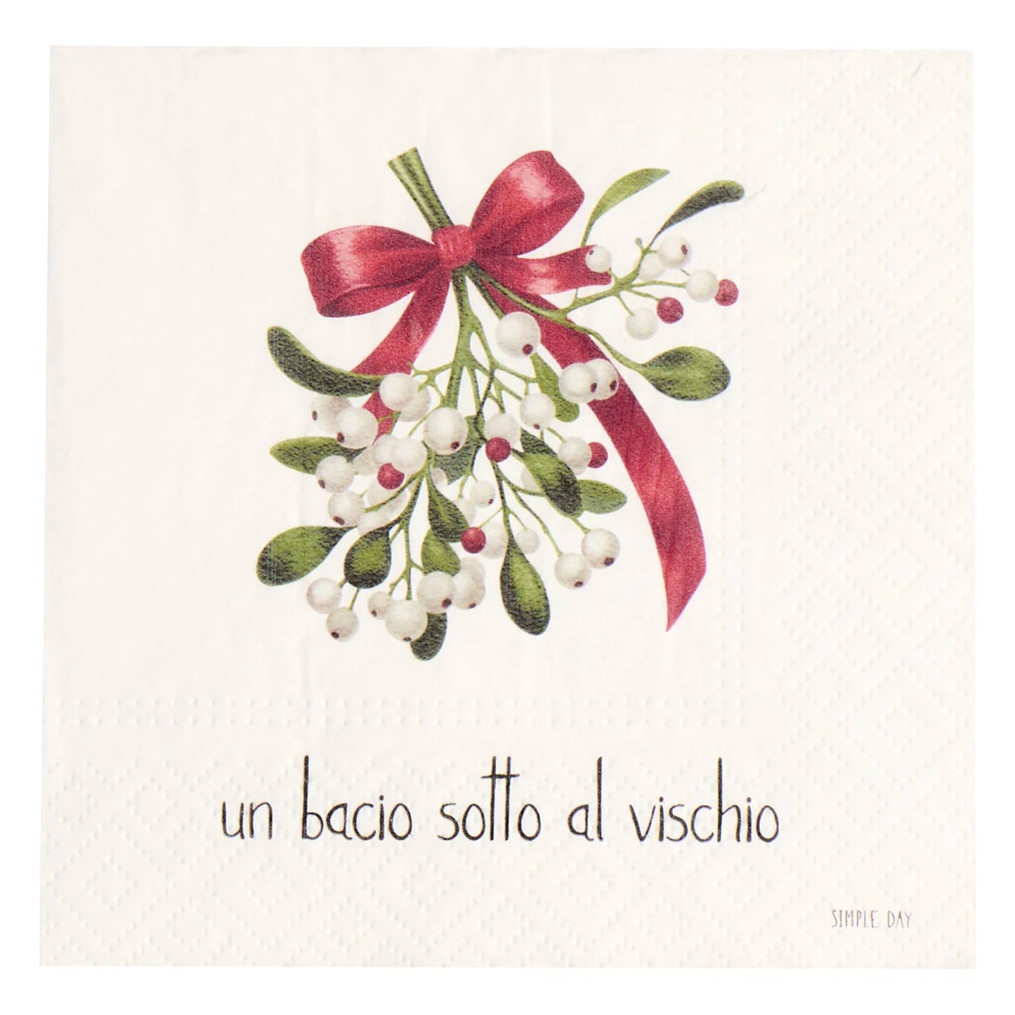 Tovaglioli in carta Un bacio sotto al vischio