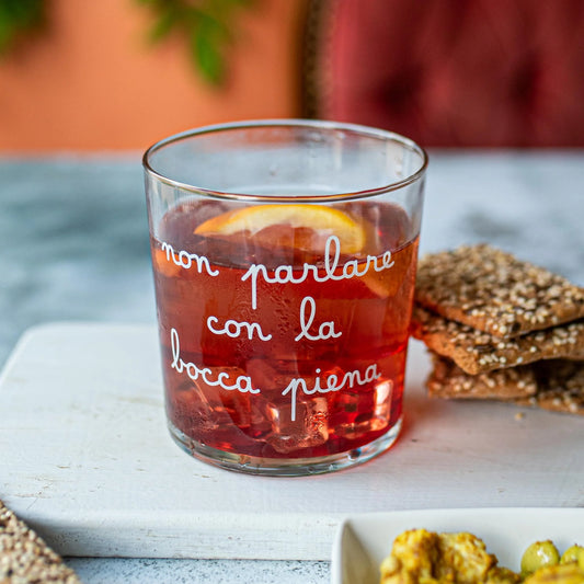 Bicchiere Non parlare con la bocca piena