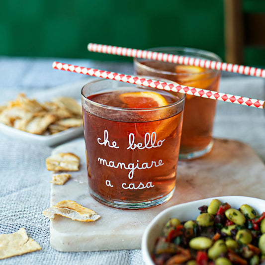 Bicchiere Che bello mangiare a casa