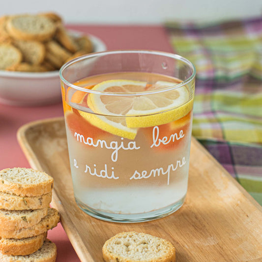 Bicchiere Mangia bene e ridi sempre