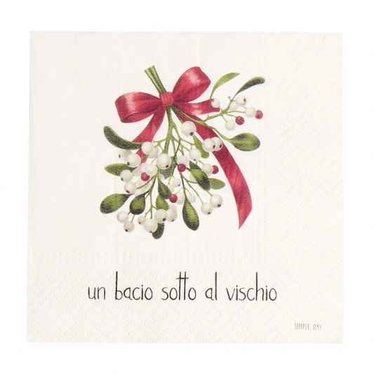 Tovaglioli in carta Un bacio sotto al vischio