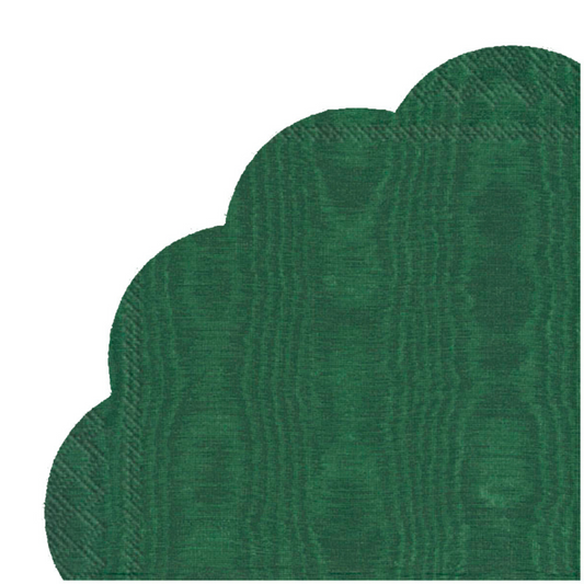 Tovaglioli/sottopiatto rondo' in carta "Moirée Green"
