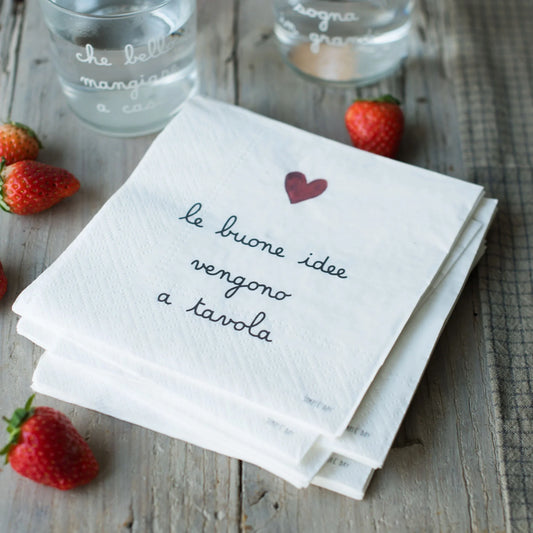 Tovaglioli in carta Le buone idee vengono a tavola