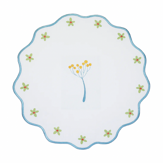 Tovaglietta ricamata - Mamma Mia - Fiore Azzurro
