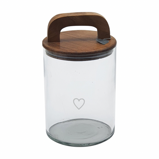 Barattolo cuore legno