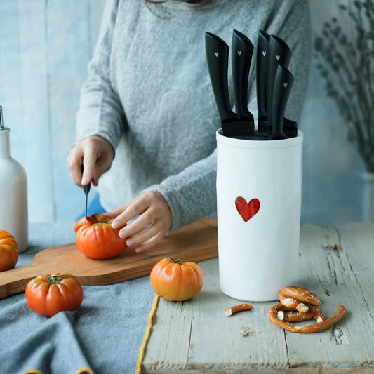 Portacoltelli Cuore rosso