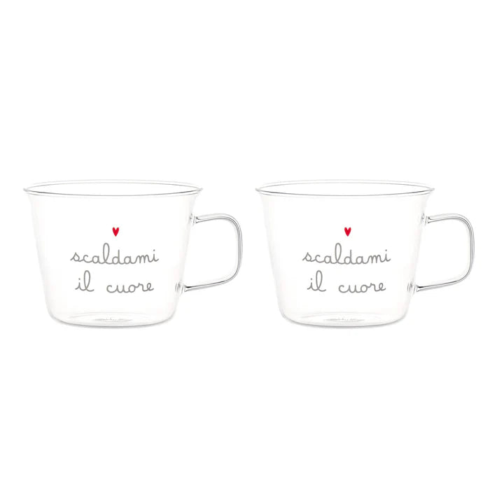 Set 2 tazze colazione Scaldami il cuore