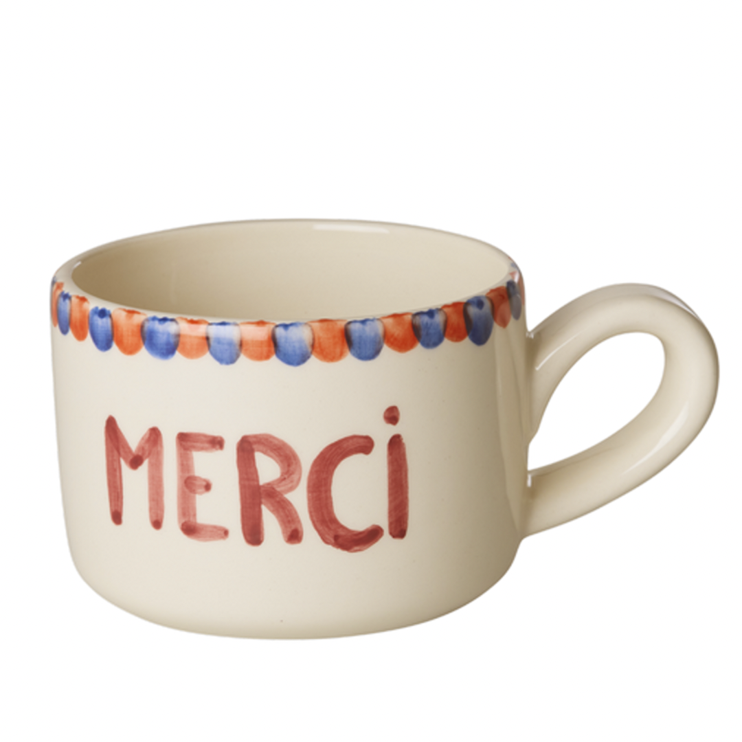 Tazza - Bianca - Hand-painted MERCI