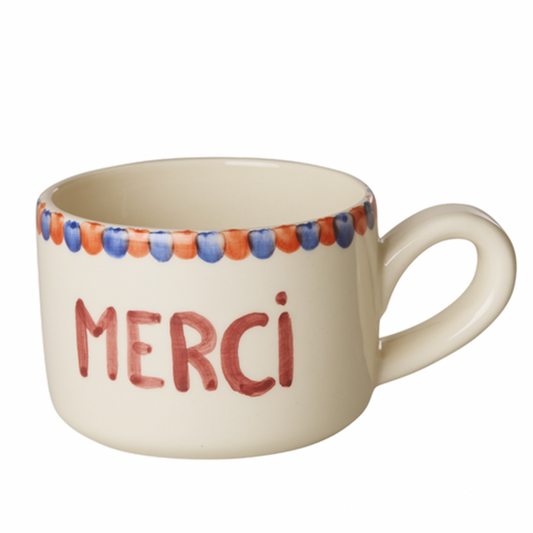 Tazza - Bianca - Hand-painted MERCI
