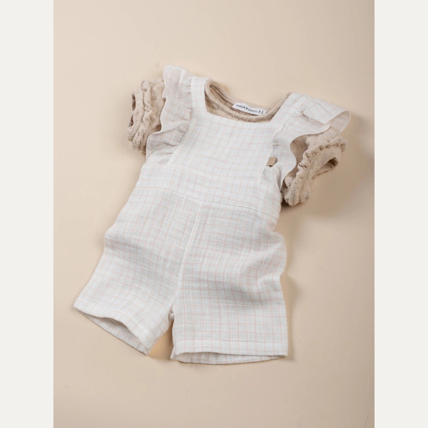 Salopette bimba - Square white/pink - 12/18 e 36M