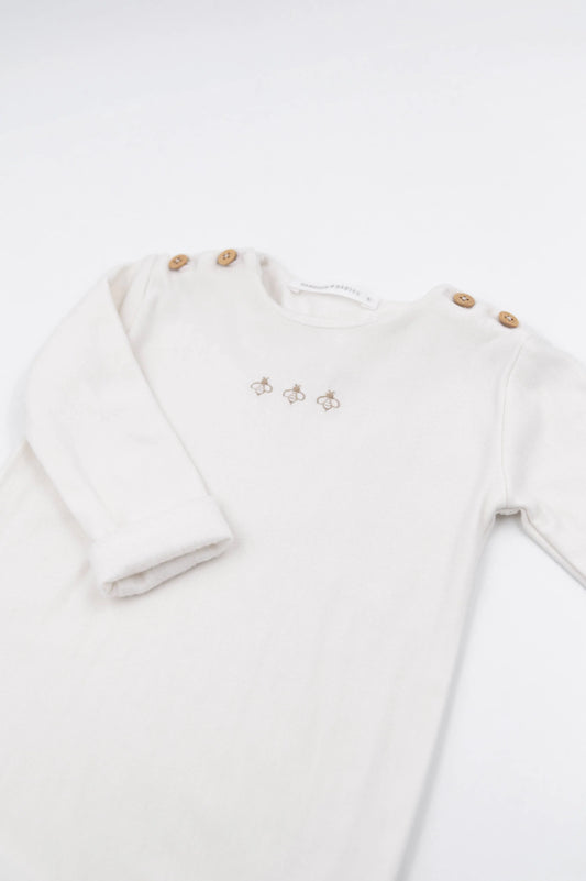 Tutina neonato con piedi Bees - Panna