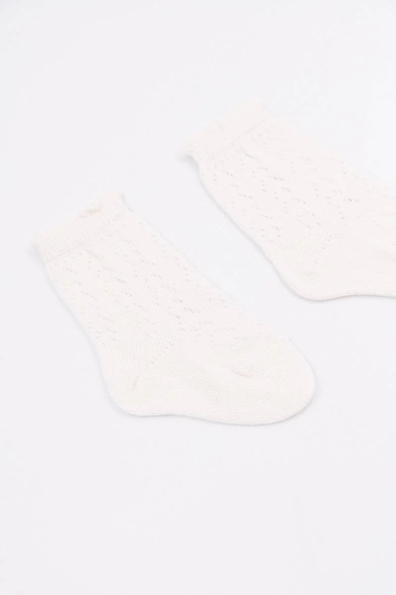 Calza Traforata Bimba - Panna - 2/4Y