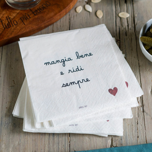 Tovaglioli in carta Mangia bene e ridi sempre