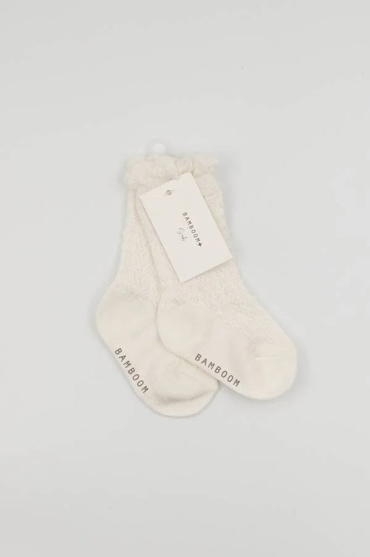 Calza bimba traforata - Panna