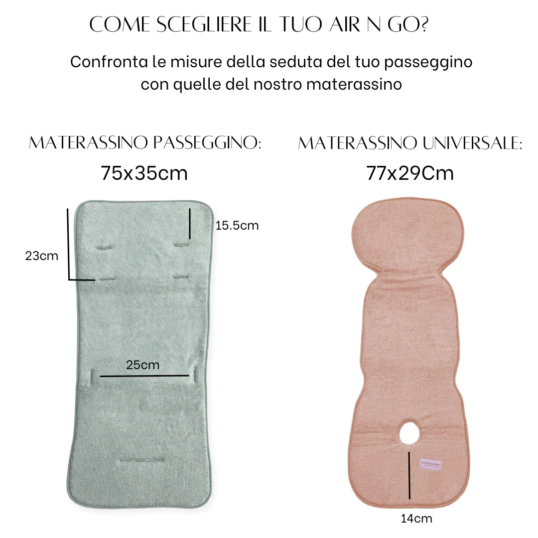 Materassino universale, copriseduta passeggino - Air and Go Universale - Water Peach