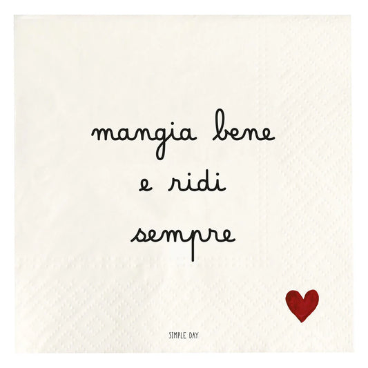 Tovaglioli in carta Mangia bene e ridi sempre