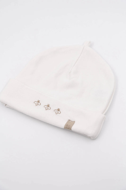 Cappellino neonato Bees - Panna