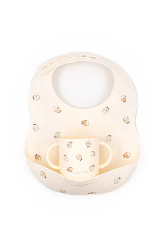 Bavaglino in silicone e tazza - Fishes