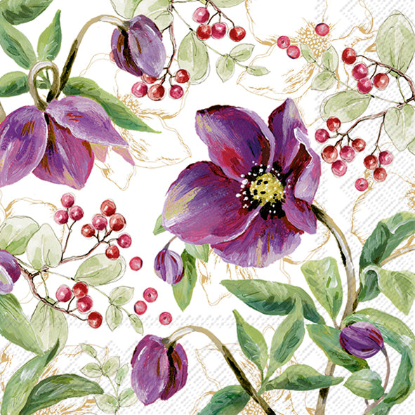 Tovaglioli in carta "Rosa di Natale"