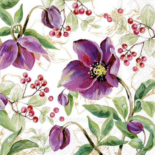 Tovaglioli in carta "Rosa di Natale"