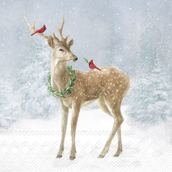 Tovaglioli in carta "Deer In Snow Blue"