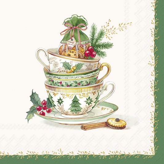 Tovaglioli in carta "Festive Tea Time" cream