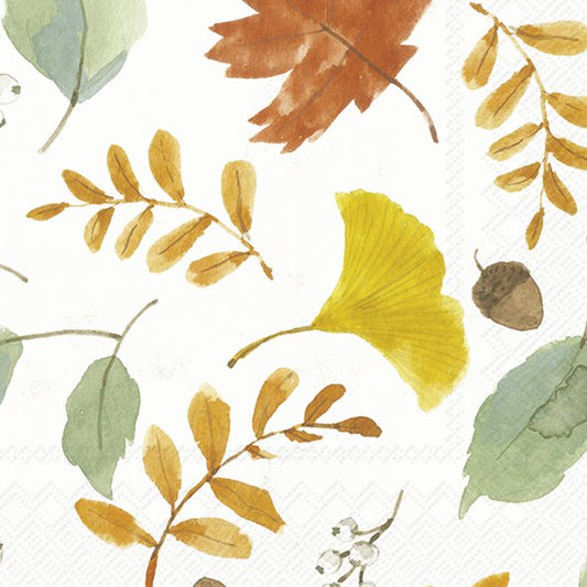 Tovaglioli in carta "Harvest Leaves Allover" Cream