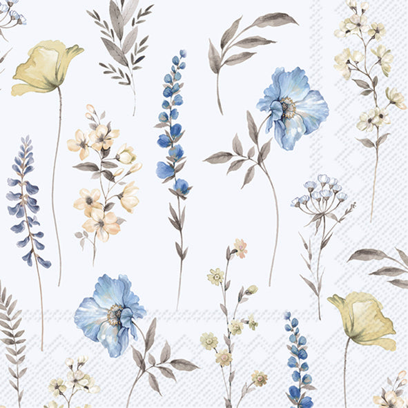 Tovaglioli in carta "Softly faded blooms” light blue