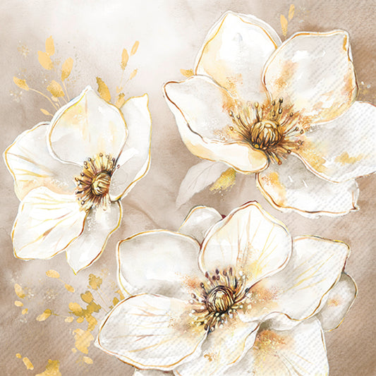 Tovaglioli in carta "Golden Grace” cream