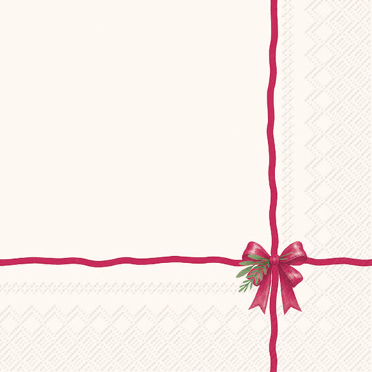 Tovaglioli in carta "Tiny present bow”cream