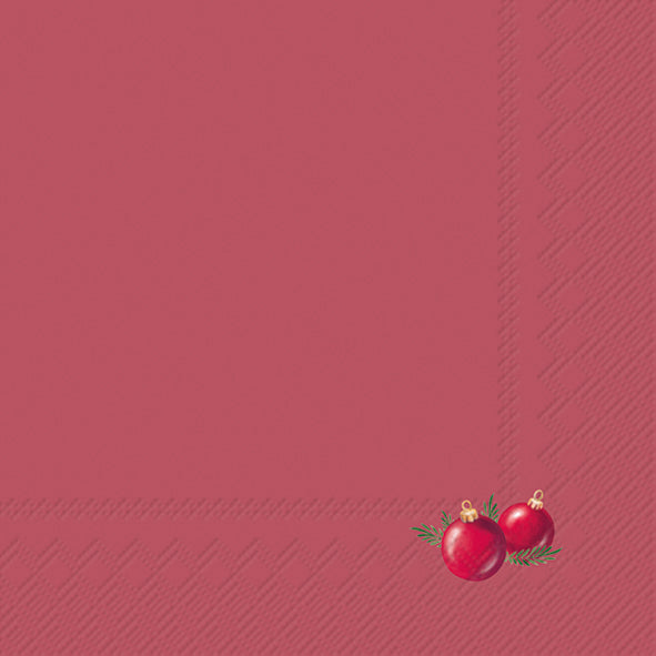 Tovaglioli in carta "Tiny Christmas bauble” bordeaux