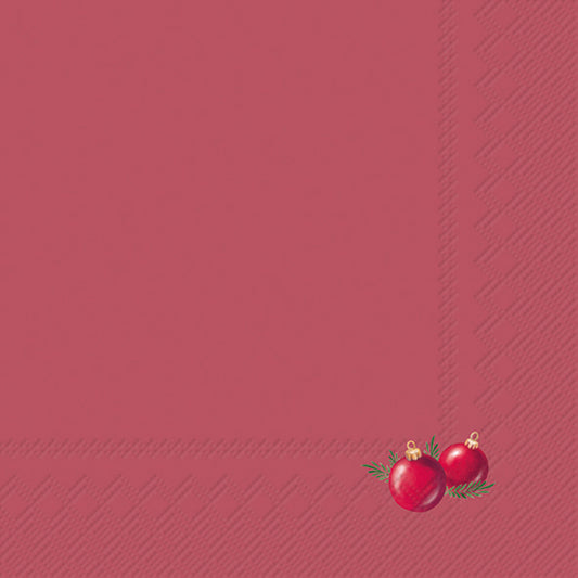 Tovaglioli in carta "Tiny Christmas bauble” bordeaux