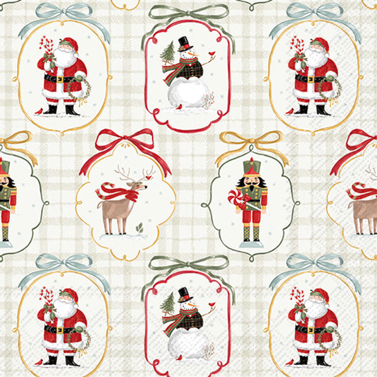 Tovaglioli in carta "Frosty cameos” green